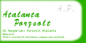 atalanta porzsolt business card